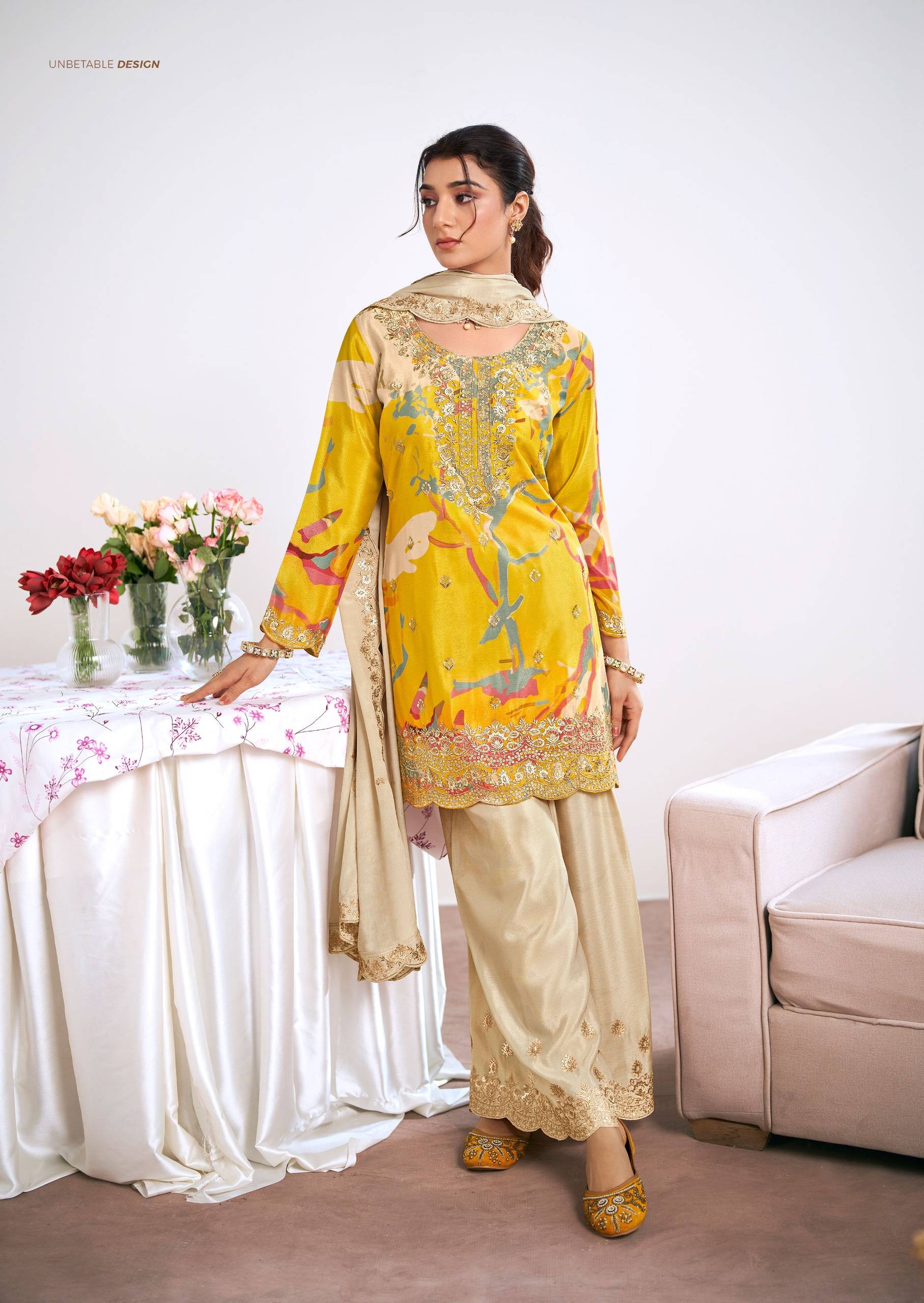 ZEEL BY RADHA TRENDZ 5041 TO 5044 Series Beautiful Fancy Colorful Stylish Occasional Wear Premium HEAVY PREMIUM CHINON Dresses At Wholesale Price